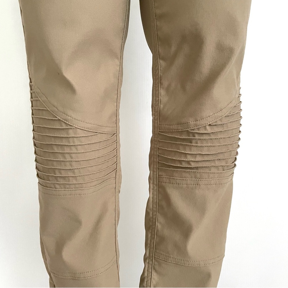 Brenna Fitted Mid Rise Skinny Moto Stretch Pants in Khaki Size 10 - Picture 10 of 12